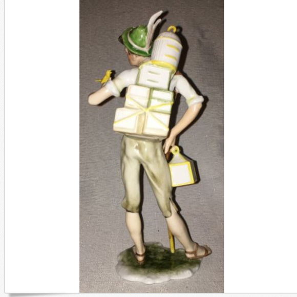 AK Kaiser Vintage Handpainted Porcelain Figurine Birdseller #387 W Germany - Picture 3 of 8